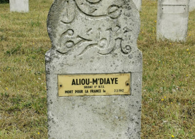 Aliou N Daye - Tirailleur du 17eme Bats, décédé au Lazaret de la Chapelle Saint Mesmin